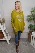 Evette Heart Cotton Top Moss Moss - Evette Heart Cotton Top Moss