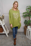 Evette Heart Cotton Top Green