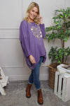 Evette Heart Cotton Top Purple