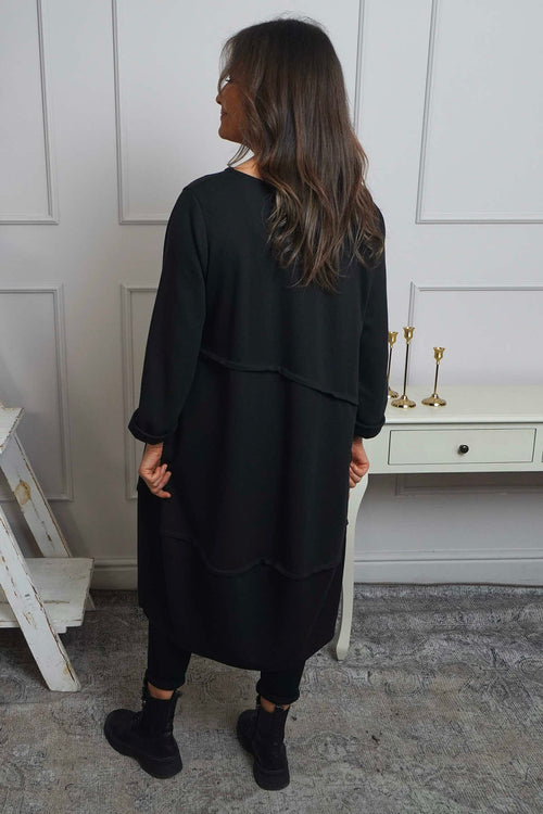 Minnie Seam Detail Cotton Tunic Black - Image 4