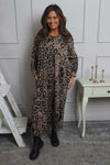 Darya Leopard Cotton Dress Mocha