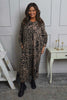 Darya Leopard Cotton Dress Mocha
