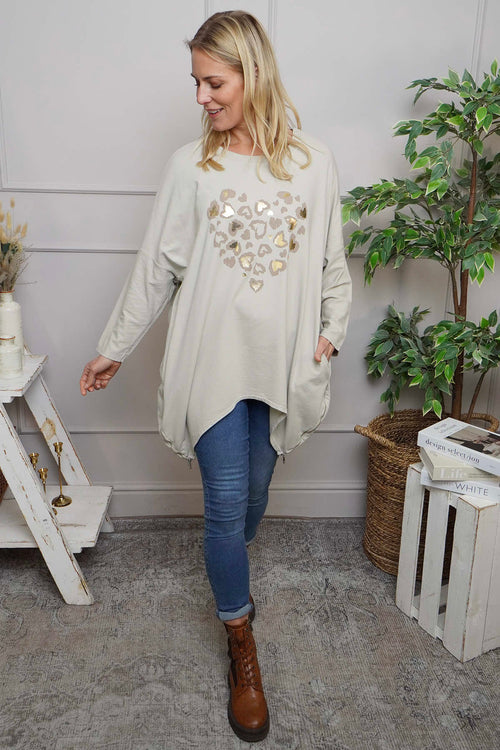 Evette Heart Cotton Top Stone - Image 2