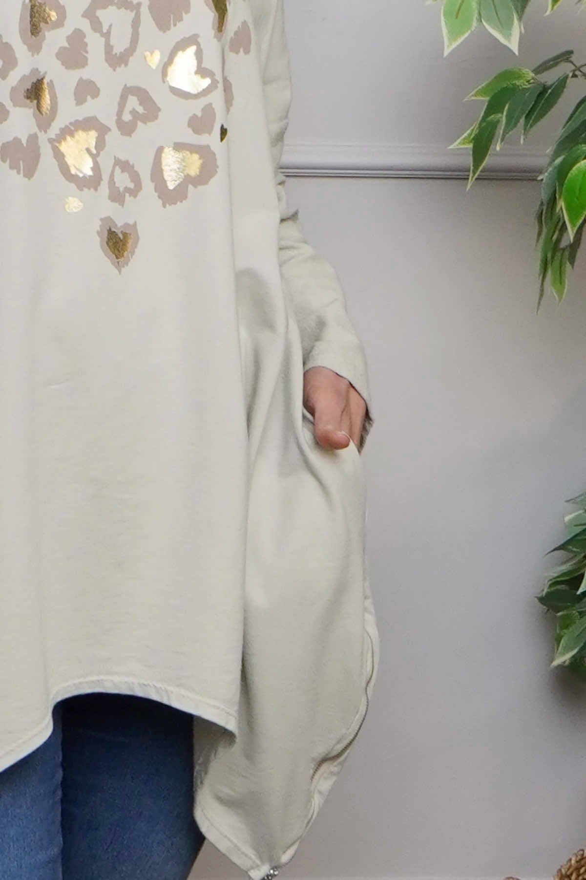 Evette Heart Cotton Top Stone