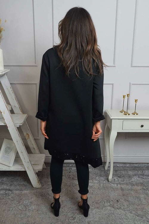 Viola Sequin Hem Tunic Black - Image 4