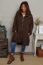 Emelina Zip Hooded Cotton Jacket Cocoa Cocoa - Emelina Zip Hooded Cotton Jacket Cocoa