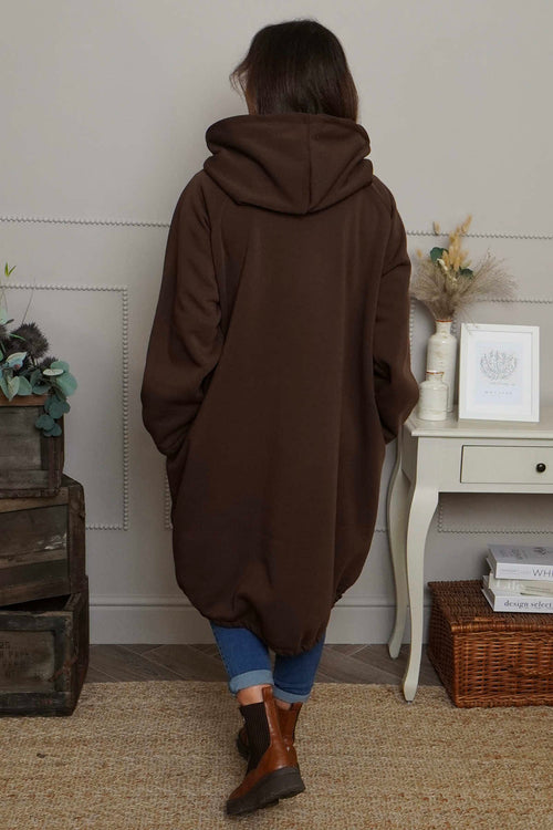 Emelina Zip Hooded Cotton Jacket Cocoa - Image 4