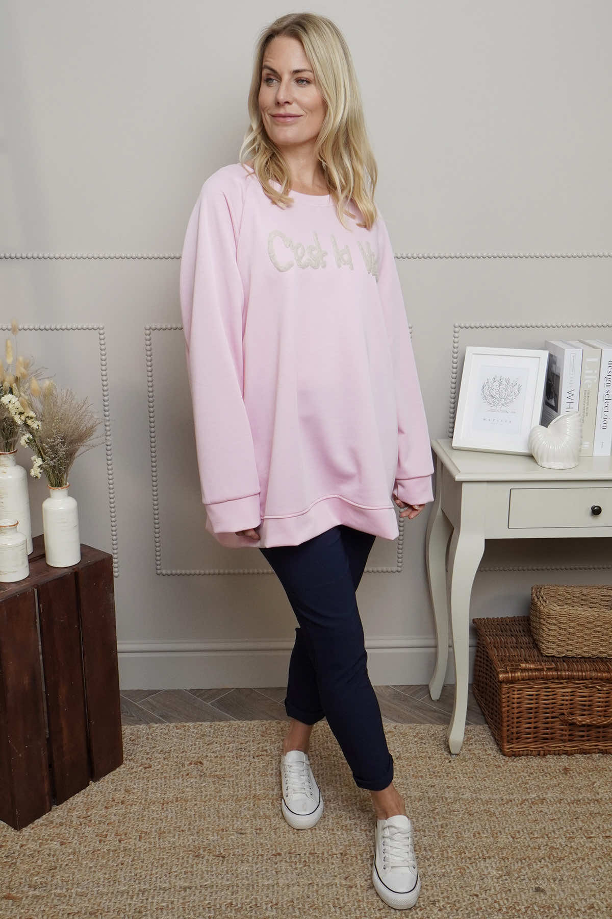 C'est La Vie Sweatshirt Pink