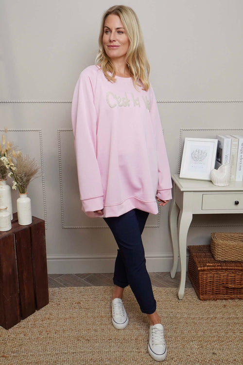 C'est La Vie Sweatshirt Pink - Image 2