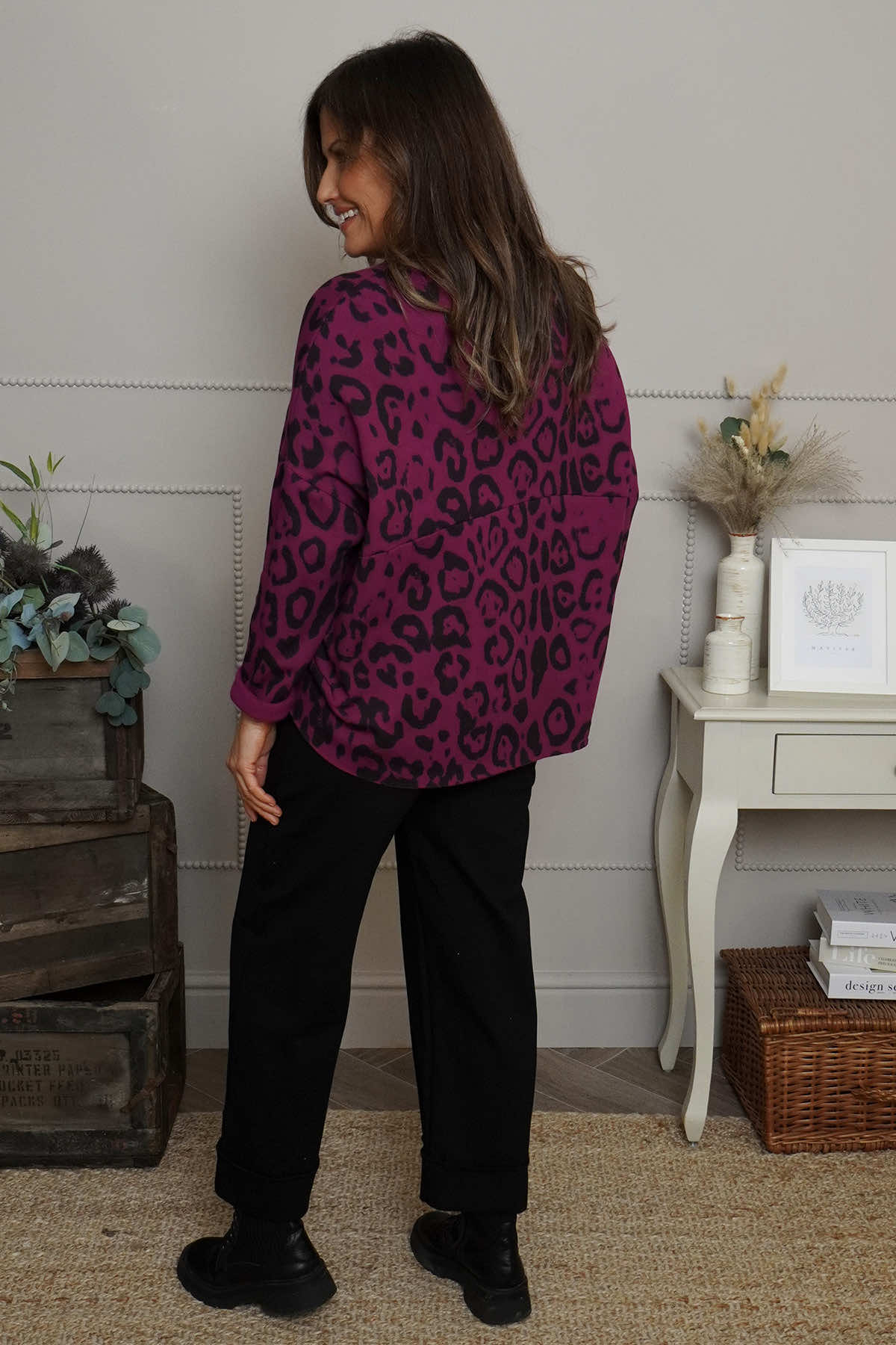 Katana Leopard Cotton Jacket Magenta