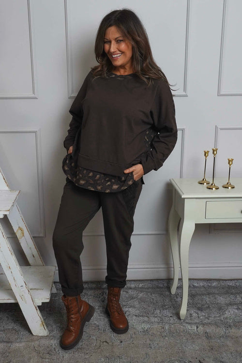 Nicky Leopard Print Cotton Top Cocoa - Image 3