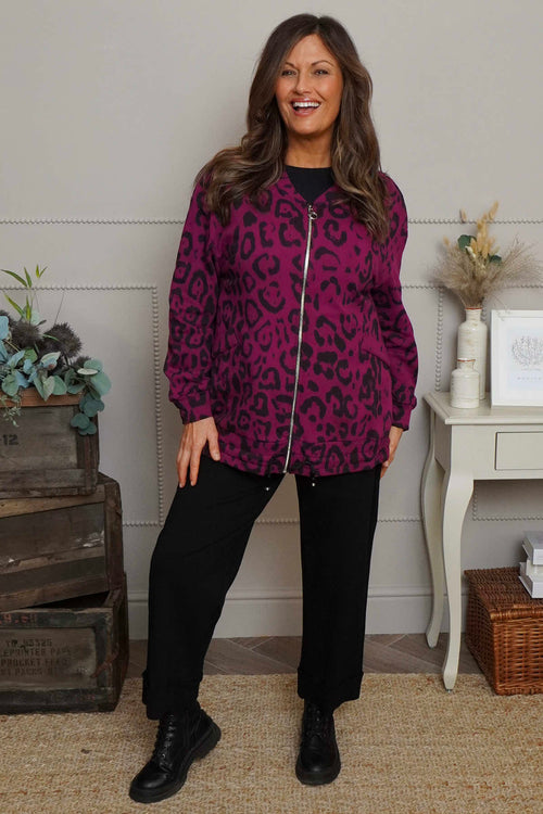 Katana Leopard Cotton Jacket Magenta - Image 3