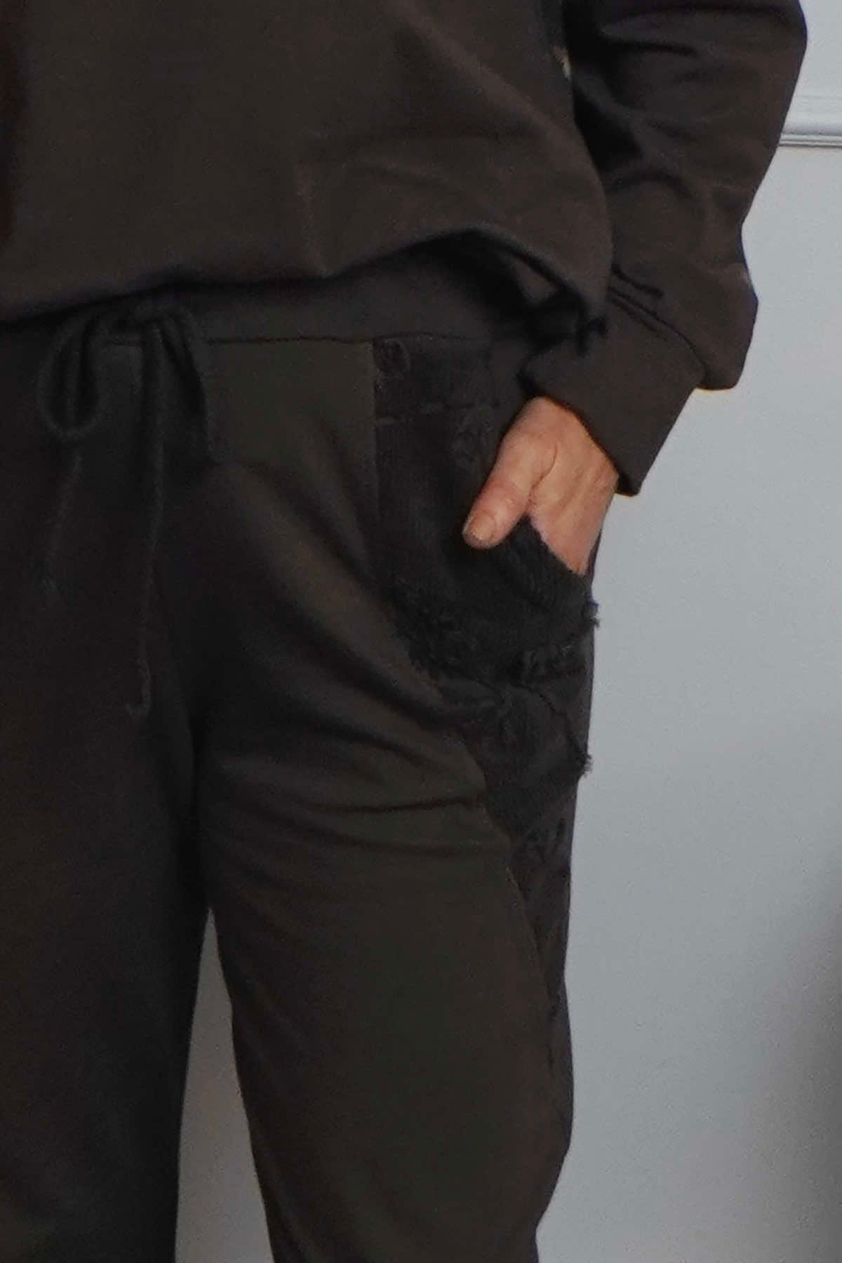 Lina Cord Detail Cotton Joggers Cocoa