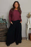 Trish Wide Leg Needlecord Trousers Black
