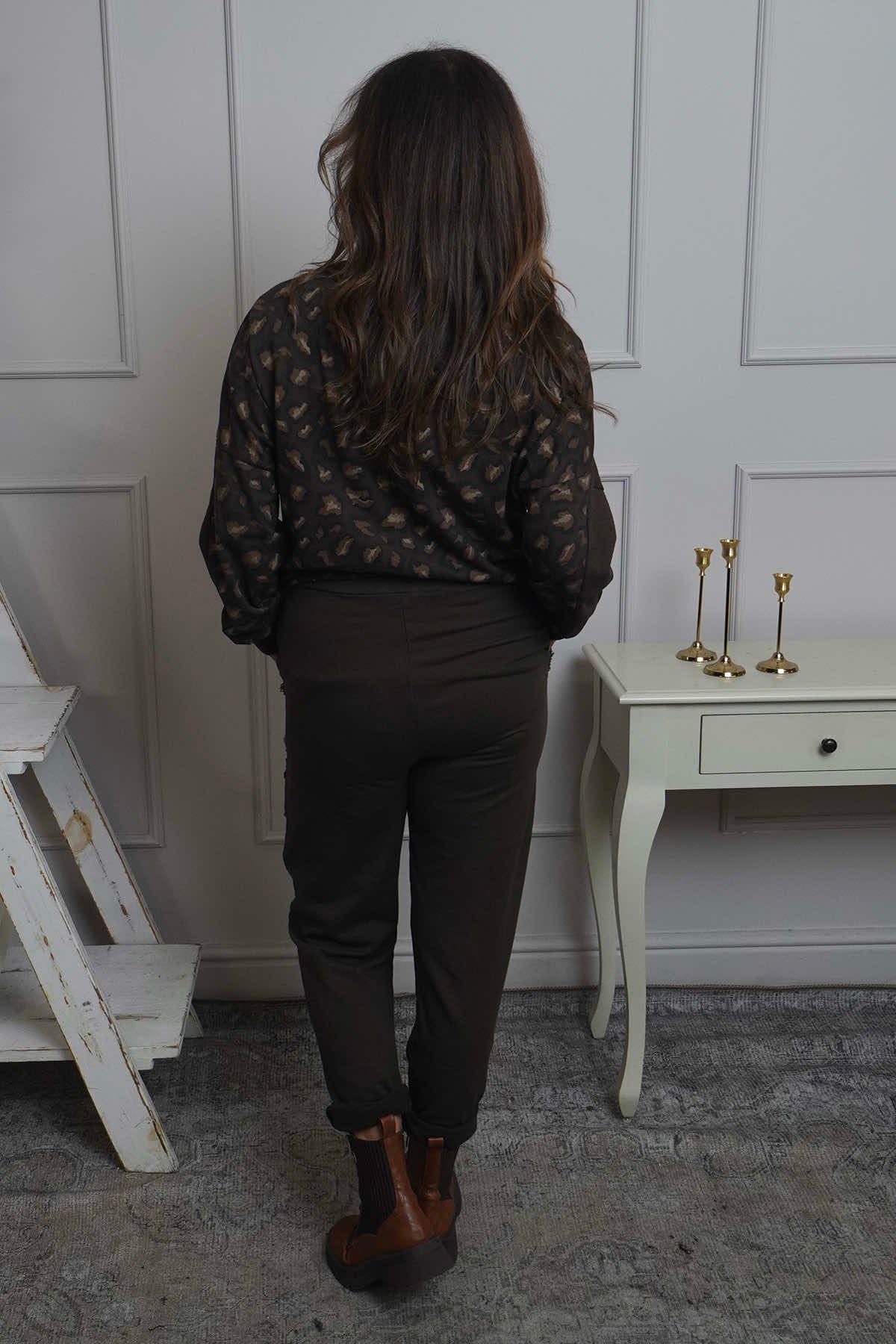 Lina Cord Detail Cotton Joggers Cocoa