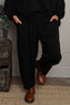 Yasmina Cropped Cotton Trousers Black