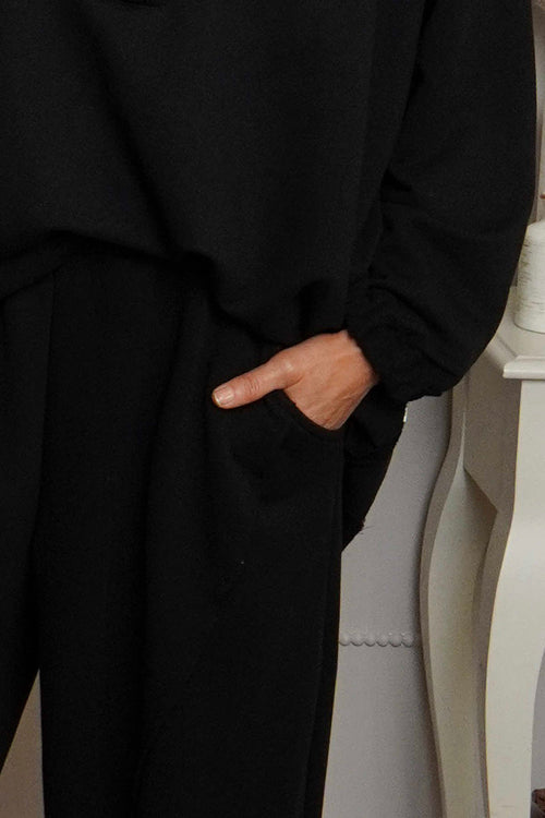 Yasmina Cropped Cotton Trousers Black - Image 3