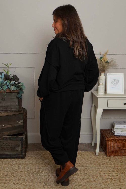 Yasmina Cropped Cotton Trousers Black - Image 4