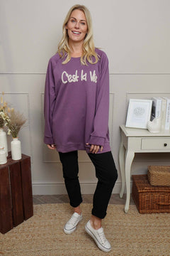 C'est La Vie Sweatshirt Purple
