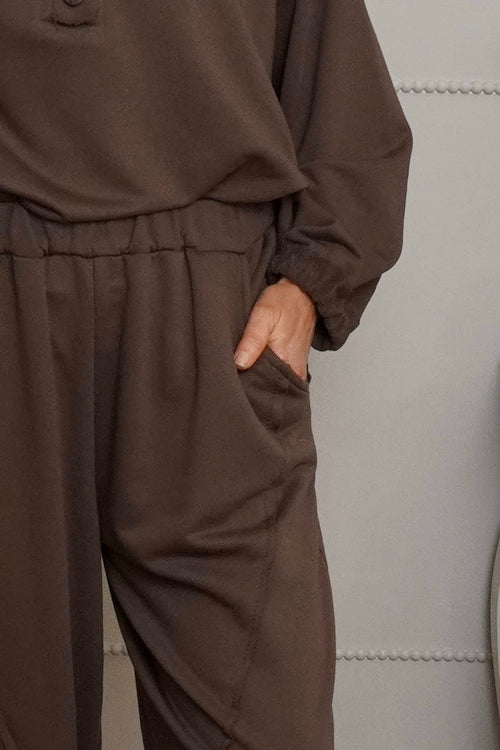 Yasmina Cropped Cotton Trousers Cocoa - Image 3