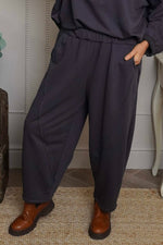 Yasmina Cropped Cotton Trousers Charcoal Charcoal - Yasmina Cropped Cotton Trousers Charcoal