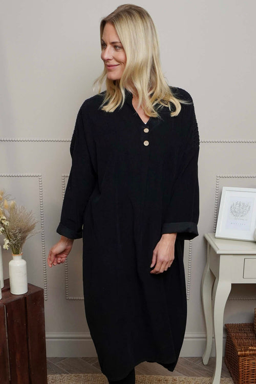 Terrie Needlecord Dress Black - Image 2