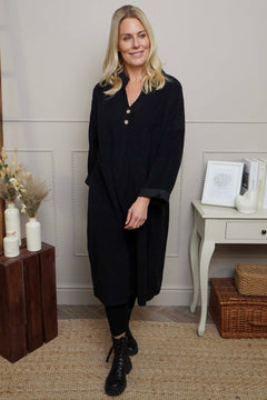 Terrie Needlecord Dress Black