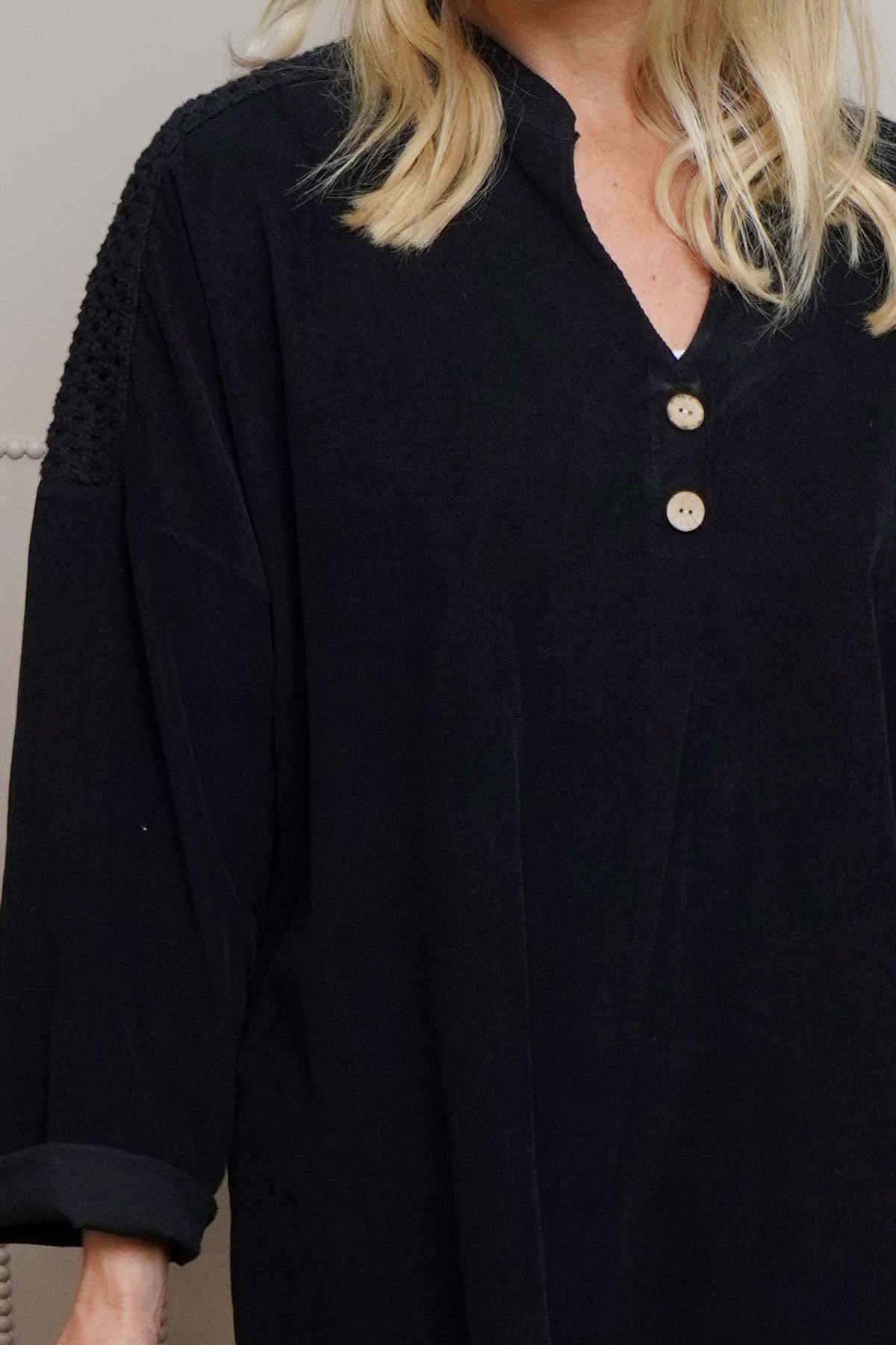 Terrie Needlecord Dress Black