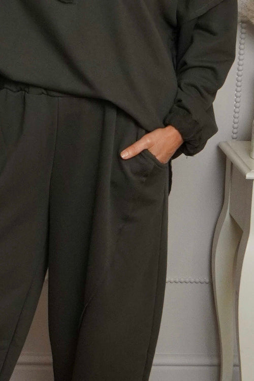 Yasmina Cropped Cotton Trousers Khaki - Image 3