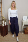 Jerilyn Cotton Trousers Navy
