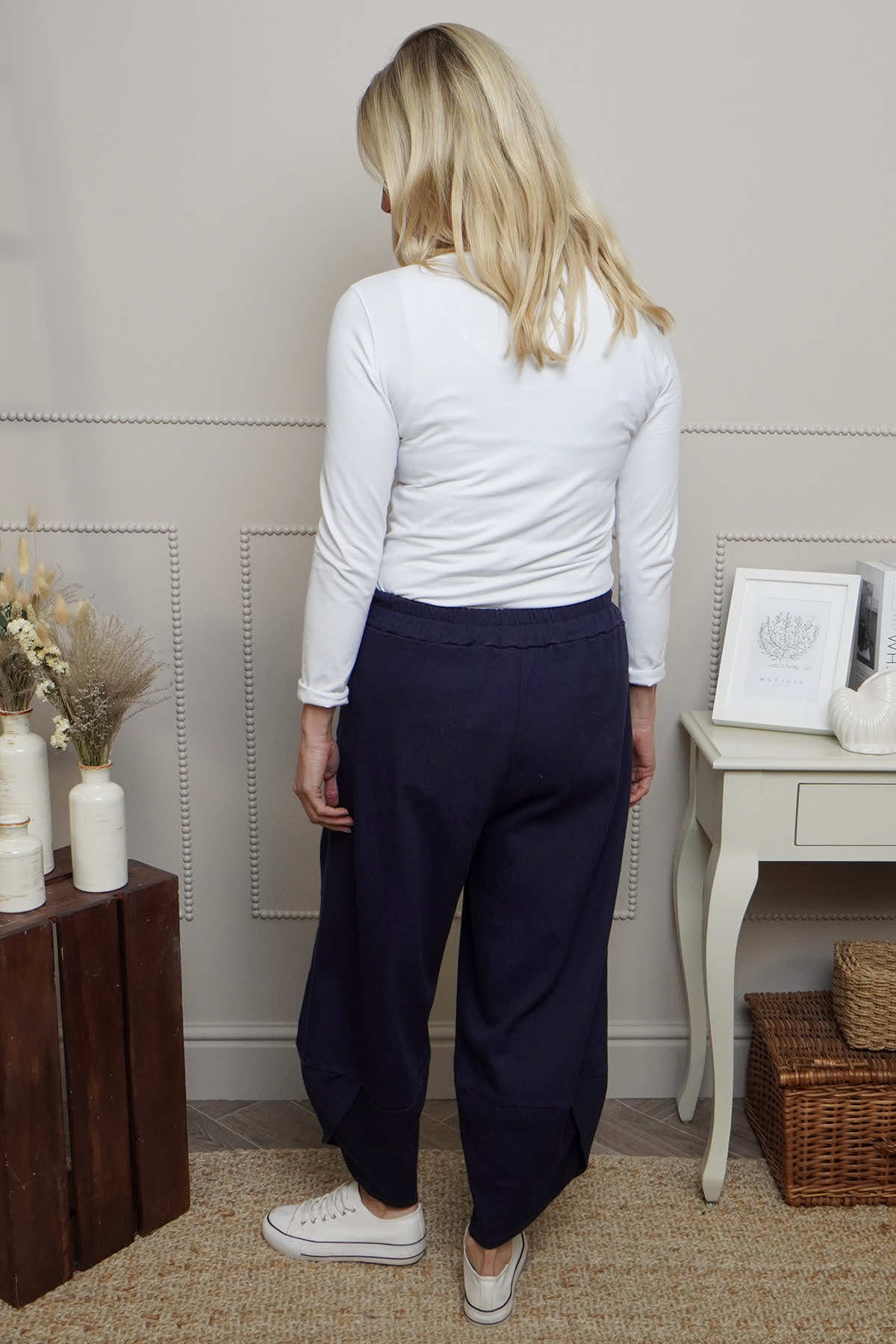 Jerilyn Cotton Trousers Navy