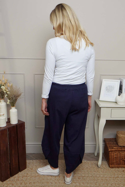 Jerilyn Cotton Trousers Navy - Image 4