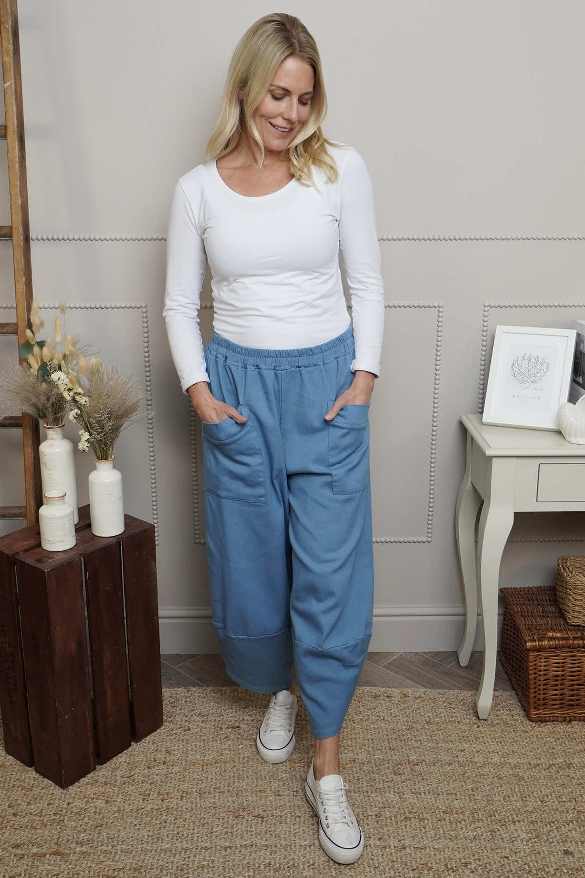 Jerilyn Cotton Trousers Blue