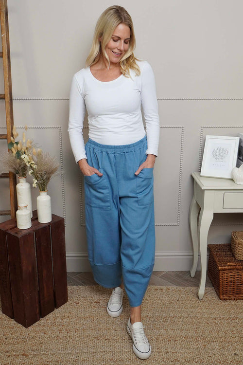 Jerilyn Cotton Trousers Blue - Image 1