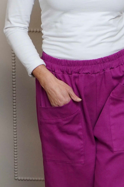 Jerilyn Cotton Trousers Berry - Image 3