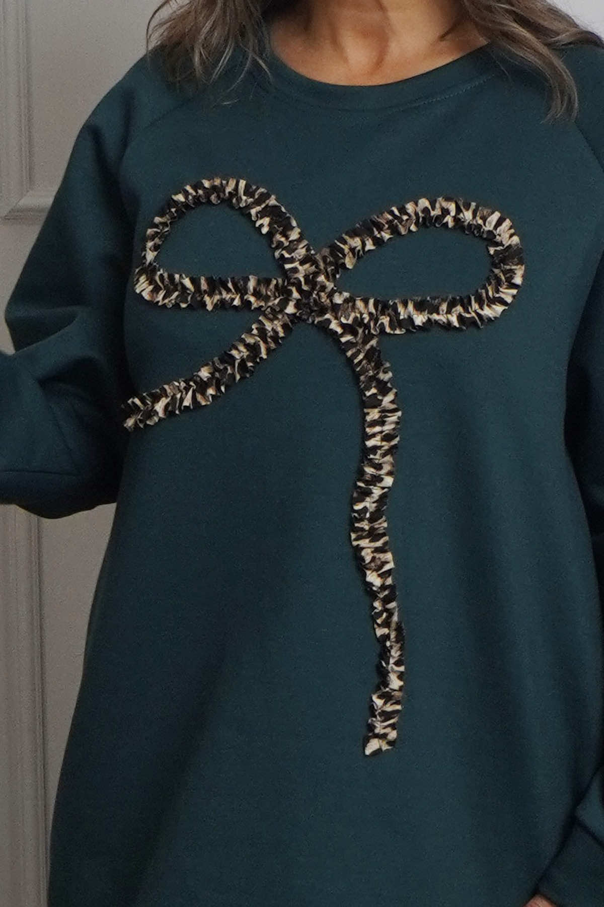 Alice Bow Sweatshirt Bottle Green