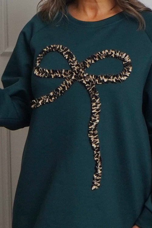 Alice Bow Sweatshirt Bottle Green - Image 3
