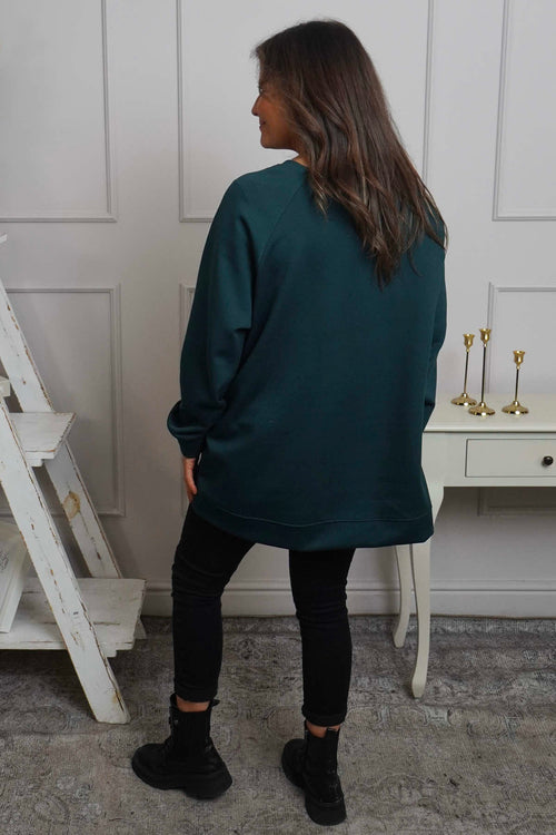 Alice Bow Sweatshirt Bottle Green - Image 4