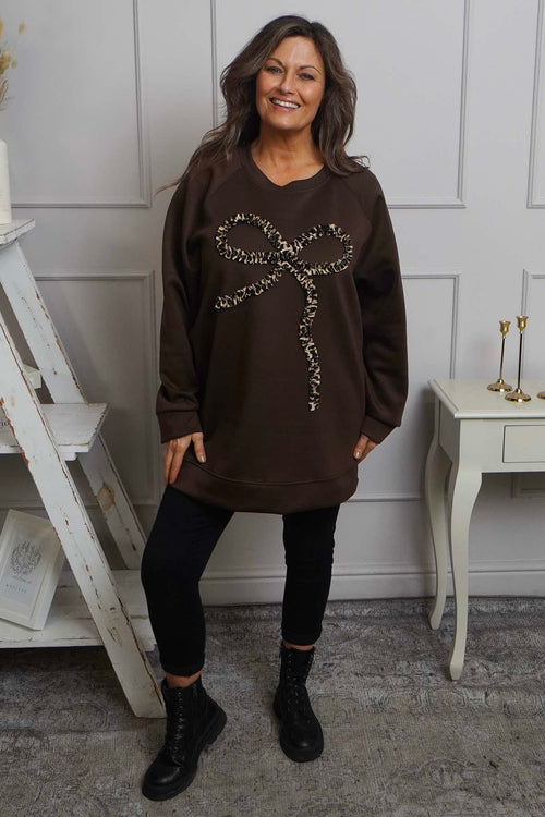 Alice Bow Sweatshirt Cocoa