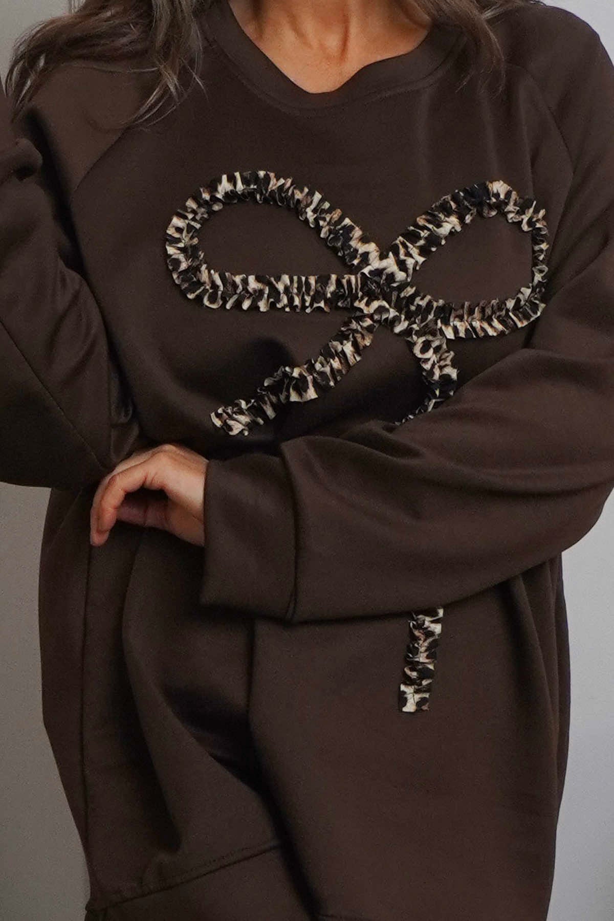 Alice Bow Sweatshirt Cocoa