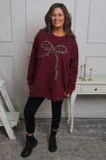 Alice Bow Sweatshirt Wine Wine - Alice Bow Sweatshirt Wine