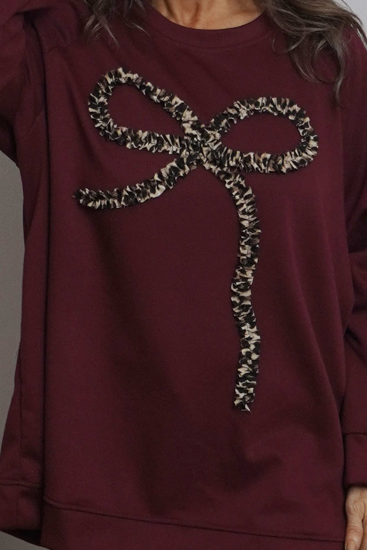 Alice Bow Sweatshirt Wine