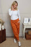 Jerilyn Cotton Trousers Burnt Orange