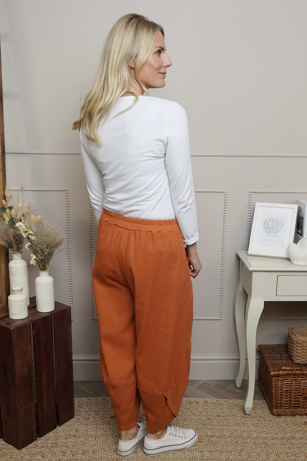 Jerilyn Cotton Trousers Burnt Orange