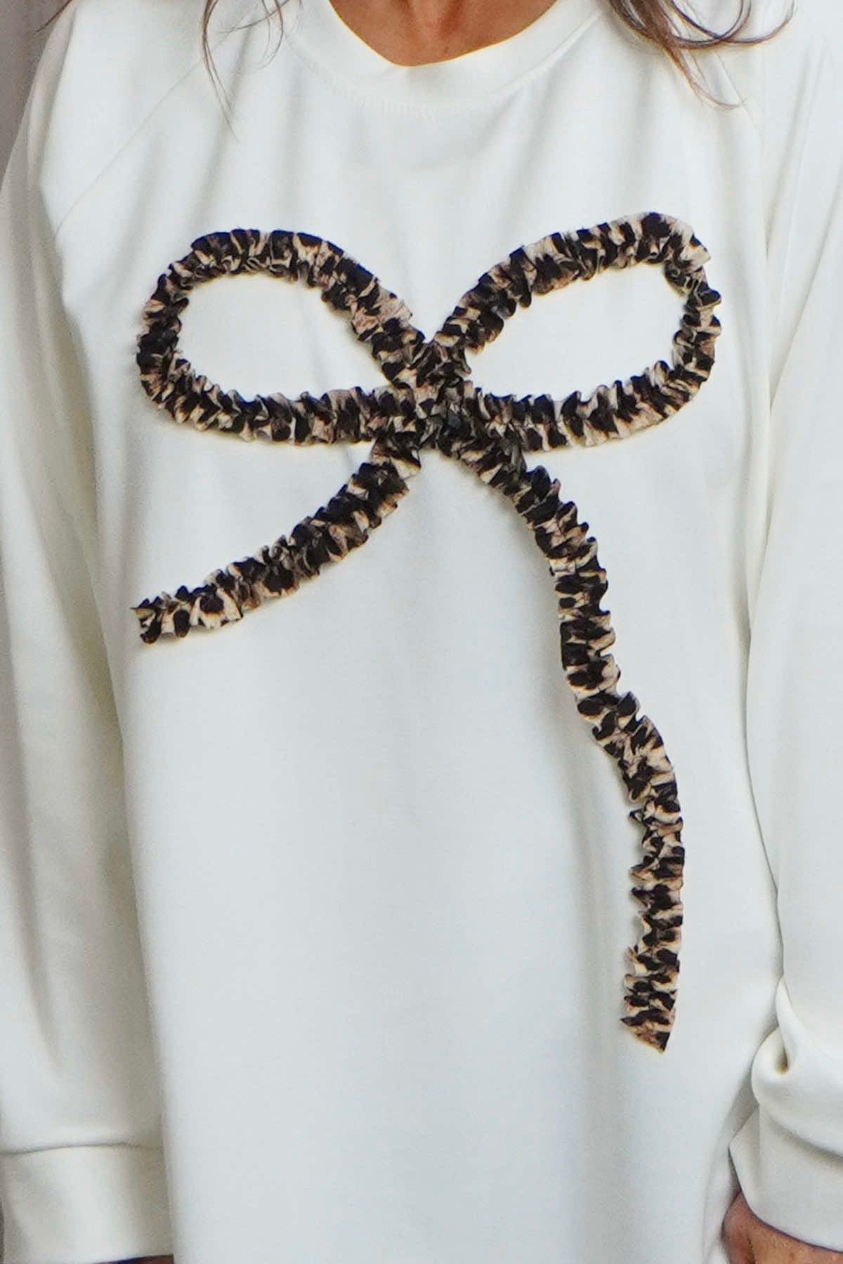 Alice Bow Sweatshirt Cream