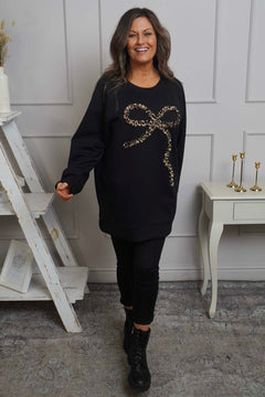 Alice Bow Sweatshirt Black