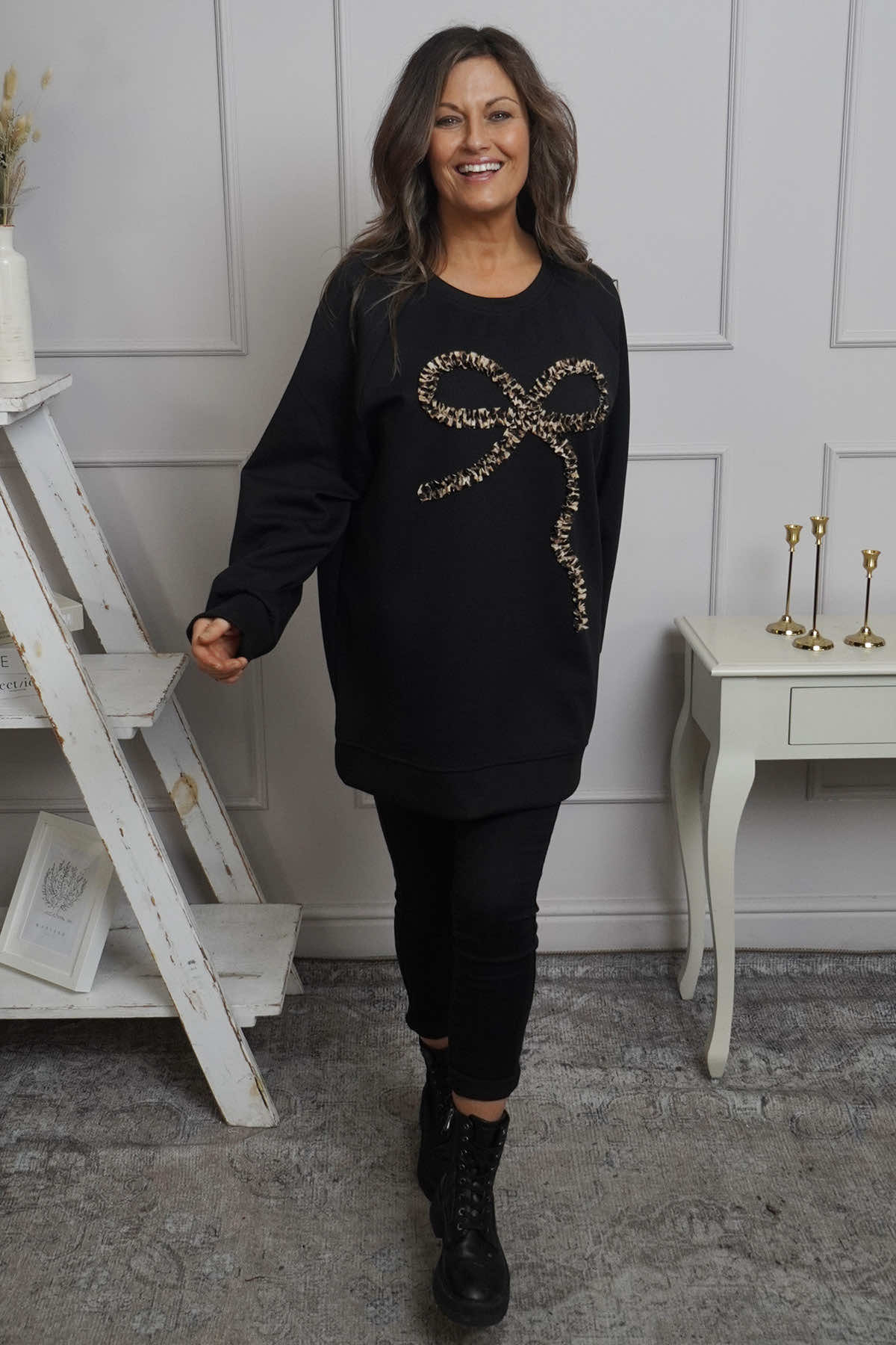 Alice Bow Sweatshirt Black