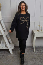 Alice Bow Sweatshirt Black Black - Alice Bow Sweatshirt Black