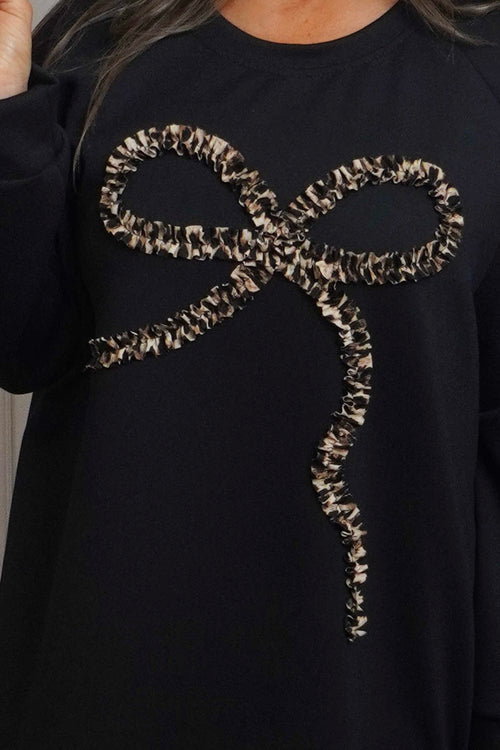 Alice Bow Sweatshirt Black - Image 3