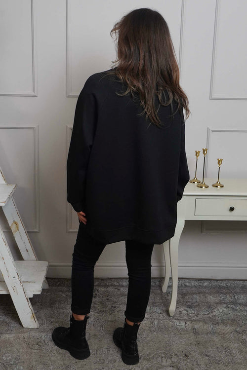 Alice Bow Sweatshirt Black - Image 4